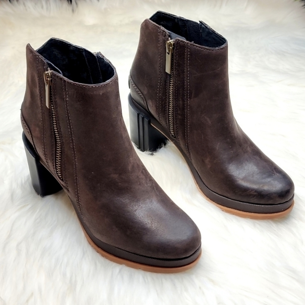 SOREL Blake Bootie Blackened Brown Double Side Zip Boots - Picture 8 of 16